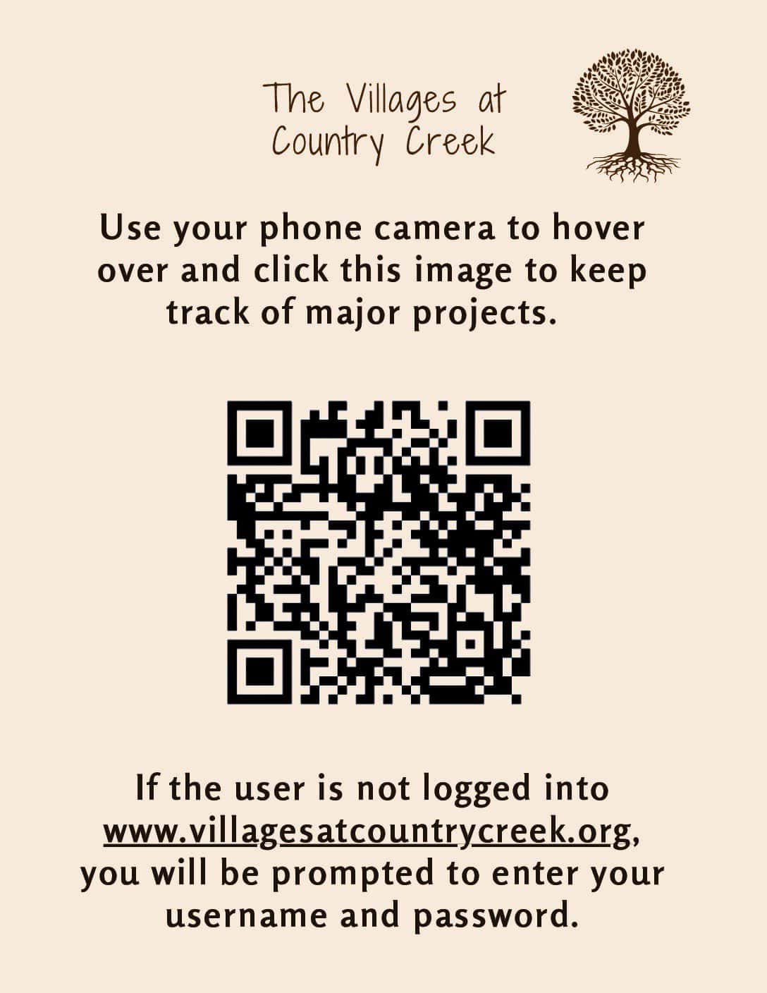 QR code to track major VCC projects