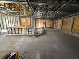 Grill room stripped to framing during the clubhouse renovation