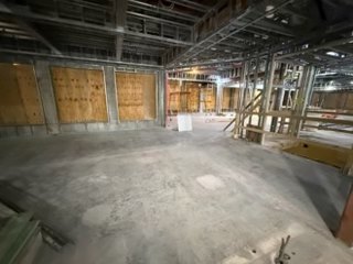 Bar area under construction with new larger window openings